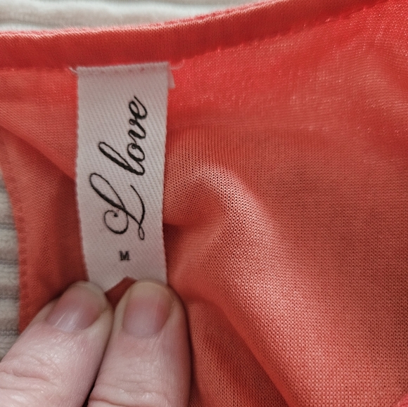 L Love Womens Coral Ruffle Sleeve Dress Size‎ M - Picture 3 of 7